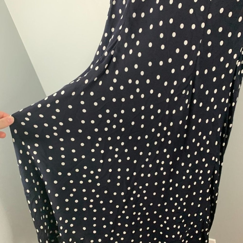 Talbots Polka Dot Sleeveless 100% Silk Midi Dress 10 Petites - Picture 10 of 12
